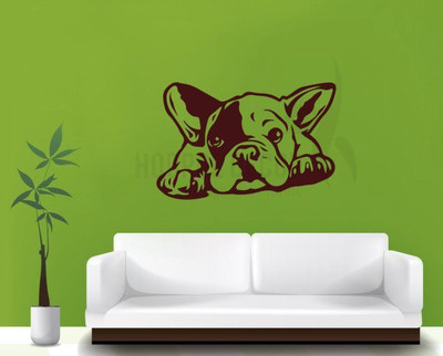 

Hoopoe Decor  Dog in relax mood 2 Sticker(Pack of 1, Brown