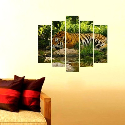 Impression Wall 74 cm Impression Wall Tiger Wall Cut Outs Self Adhesive Sticker(Pack of 1)