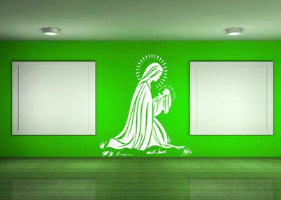Creatick Studio 88.9 cm Mother Mery Wall Decal Self Adhesive Sticker(Pack of 1)