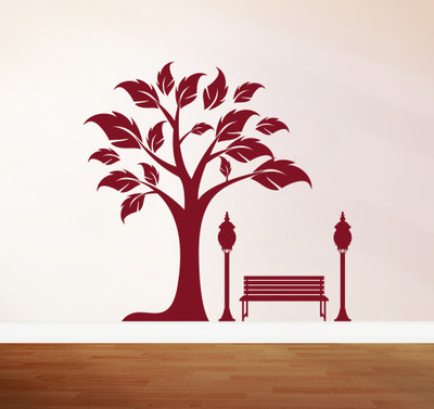 Creatick Studio 88.9 cm Tree Side Wall sticker Self Adhesive Sticker(Pack of 1)