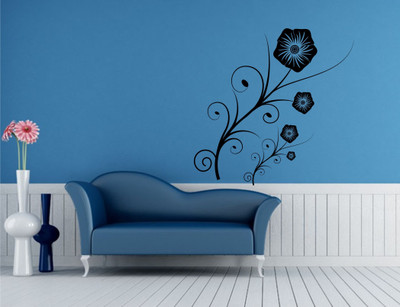 Wall Guru  Self Adhesive Wall Decal Sticker(Pack of 1, Black