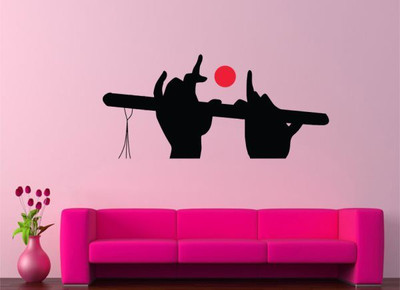 

Hoopoe Decor  The flute Sticker(Pack of 1, Black