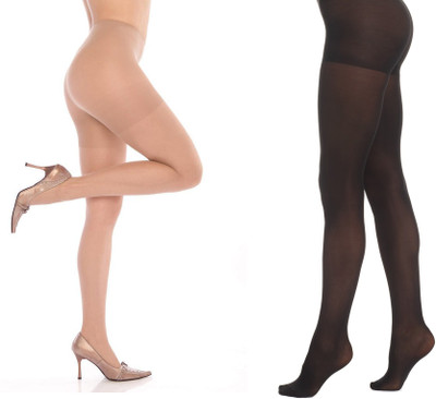 

Lady Heart Women's Sheer Stockings, Black;skin