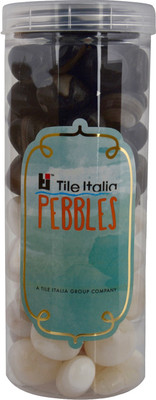 

Tile Italia Pebbles Onyx White & Onyx Black Pebbles Polished Round Onyx Pebbles(Multicolor 1 kg)