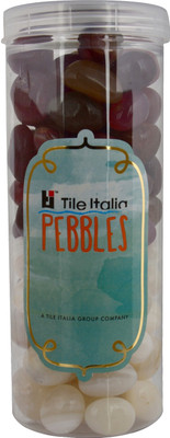 

Tile Italia Pebbles Onyx White & Onyx Garnet Pebbles Polished Round Onyx Pebbles(Multicolor 1 kg)