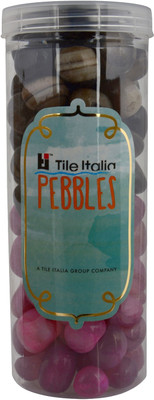 

Tile Italia Pebbles Onyx Black & Onyx Ruby Pebbles Polished Round Onyx Pebbles(Multicolor 1 kg)