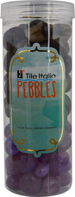 

Tile Italia Pebbles Onyx Black & Onyx Violet Pebbles Polished Round Onyx Pebbles(Multicolor 1 kg)