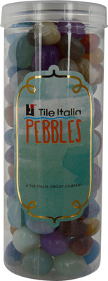 

Tile Italia Pebbles Onyx Mixed Pebbles Polished Round Onyx Pebbles(Multicolor 1 kg)
