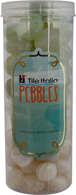 

Tile Italia Pebbles Onyx White & Onyx Lemon Yellow Pebbles Polished Round Onyx Pebbles(Multicolor 1 kg)