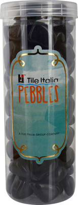 

Tile Italia Pebbles Black Pebbles Polished Round Granite Pebbles(Black 1 kg)