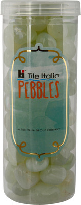 

Tile Italia Pebbles Onyx Lemon Yellow Pebbles Polished Round Onyx Pebbles(Green 1 kg)