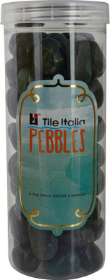 

Tile Italia Pebbles Dark Green Pebbles Polished Round Limestone Pebbles(Green 1 kg)