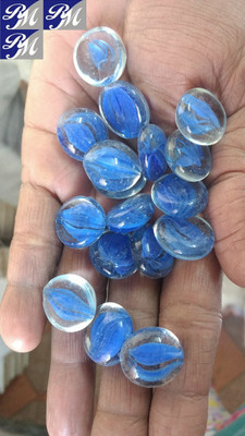 

RM 100 Pieces Blue Pebbles For Vase Filler Home Garden Decoration Polished Round Crystal Pebbles(Blue 100 Pieces)