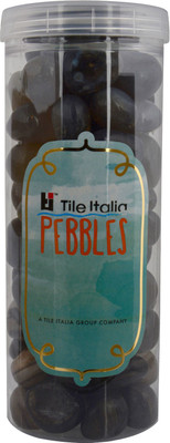 

Tile Italia Pebbles Onyx Black & Onyx Grey Pebbles Polished Round Onyx Pebbles(Multicolor 1 kg)
