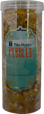 

Tile Italia Pebbles Yellow Onyx Polished Chips Polished Angular Onyx Stone(Yellow 1 kg)