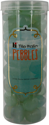 

Tile Italia Pebbles Onyx Aqua Pebbles Polished Round Onyx Pebbles(Blue 1 kg)