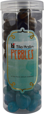 

Tile Italia Pebbles Onyx Black & Onyx Sea Green Pebbles Polished Round Onyx Pebbles(Multicolor 1 kg)