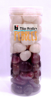 

Tile Italia Pebbles Onyx Garnet & Rose Quartz Pebbles Polished Round Onyx Pebbles(Multicolor 1 kg)