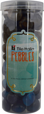 

Tile Italia Pebbles Onyx Black & Onyx Sea Blue Pebbles Polished Round Onyx Pebbles(Multicolor 1 kg)