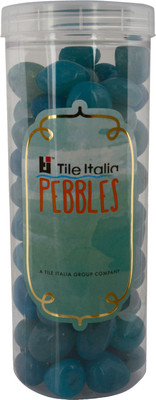 

Tile Italia Pebbles Onyx Sea Green Pebbles Polished Round Onyx Pebbles(Blue 1 kg)