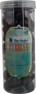 

Tile Italia Pebbles Black & Dark Green Pebbles Polished Round Granite Pebbles(Multicolor 1 kg)