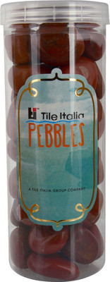 

Tile Italia Pebbles Jasper Pebbles Polished Round Jasper Pebbles(Orange 1 kg)