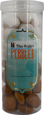 

Tile Italia Pebbles White & Jaisalmer Pebbles Polished Round Quartz Pebbles(Multicolor 1 kg)