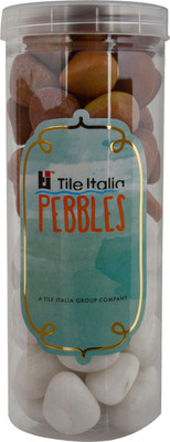 

Tile Italia Pebbles White & Pink Pebbles Polished Round Quartz Pebbles(Multicolor 1 kg)