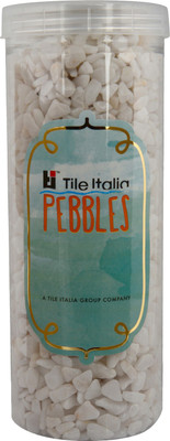 

Tile Italia Pebbles White Polished Chips Polished Angular Quartz Stone(White 1 kg)