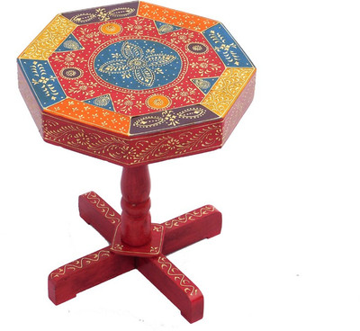 

Chave Handmade Royal Rajasthan Heritage Table with beautiful emboss painting Outdoor & Cafeteria Stool(Brown)