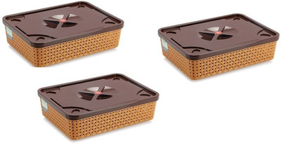 

NAKODA Combo Of 3 Dune 111 With Lid Storage Basket(Pack of 3)