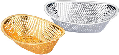 

Shrih Decorative Fancy Gold And Silver Set Of 2 Basket Storage Basket(Pack of 2)