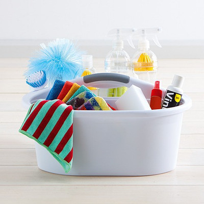 

Howards Howards Sterilite Home utility Bathroom cleaning Ultra Caddy Large White Storage Basket(Pack of 1)