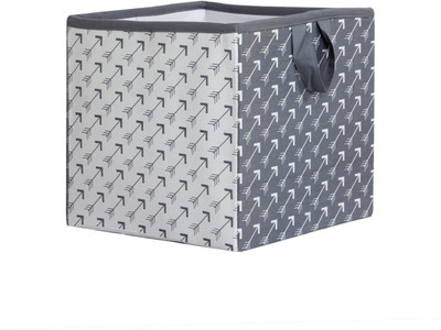 

Bacati Playful Fox White Grey Arrow Small Storage Box(Multicolor)