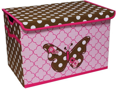 

Bacati Butterflies Pink Chocolate Storage Toy Chest Storage Box(Multicolor)