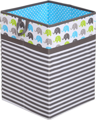 

Bacati Elephants Aqua Lime Grey Hamper Storage Box(Multicolor)