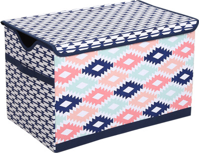 

Bacati Aztec Coral Mint Navy Toy Chest Storage Box(Multicolor)