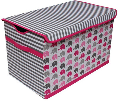 

Bacati Elephants Pink Grey Toy Chest Storage Box(Multicolor)