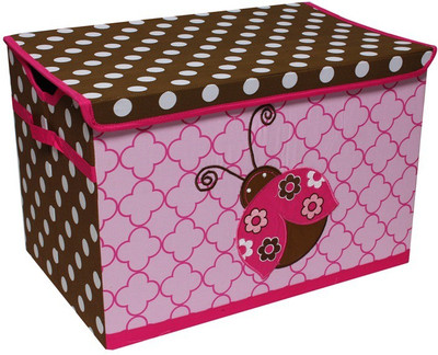 

Bacati Ladybugs Pink Chocolate Storage Toy Chest Storage Box(Multicolor)
