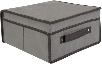 

HOKIPO Dust & Moisture Proof Foldable Storage Bag Organizer for Cloth Accessories, Kids Wear, Innerwear, Napkins Etc, 30 x 30 x 15 cm. Storage Box(Grey)