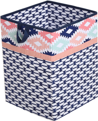 

Bacati Aztec Coral Mint Navy Hamper Storage Box(Multicolor)