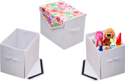 

Achintya TBX-WhiteFloral Storage Box(Multicolor)