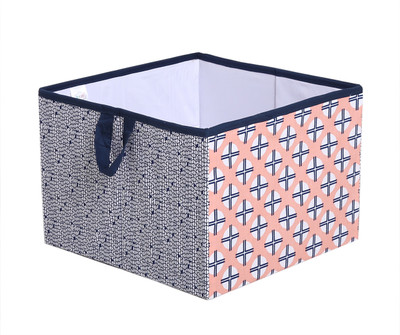 

Bacati Tribal Coral Navy Large Storage Box(Multicolor)