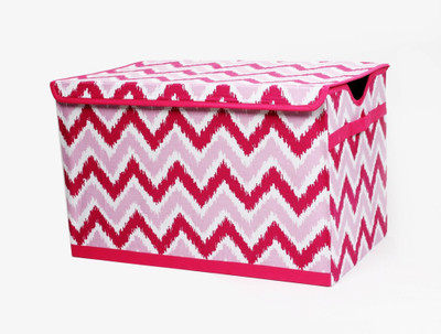 

Bacati Mix N Match Pink Zigzag Ikat Toy Chest Storage Box(Multicolor)