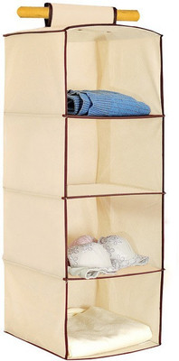 

Pindia Fancy & Foldable 4 Layer Cream Hanging Storage Wardrobe Almirah Accessories Organizer, Regular Organizer( )