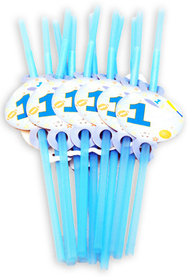 

Party Anthem Bendable Drinking Straw(Blue, White, Pack of 12)