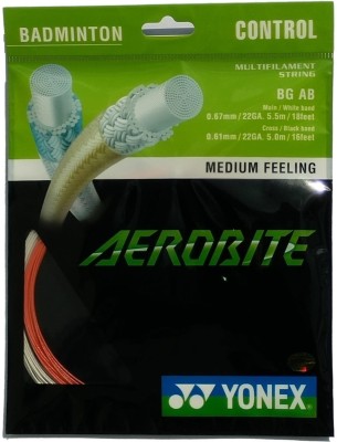 

Yonex BG AB AEROBITE 0.67 Badminton String - 18 ft(Red, White)