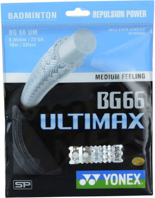 YONEX BG 66 ULTIMAX BLK 0.65 Badminton String - 10 m(Black)