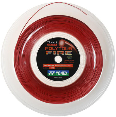 Yonex Poly Tour Fire 16 1.3 Tennis String - 200 m(Red)