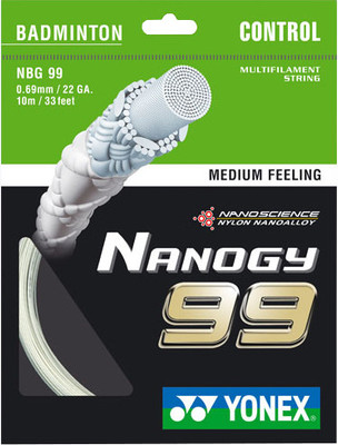 

Yonex Nano GY 99 0.69 mm Badminton String - 10 m(White)